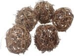 5 Pack Hand Woven Play Ball Chew Toy for Rabbits Bunny Guinea Pigs Hamster Gerbils Small Pet (A) - Image 3