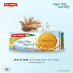 BRITANNIA Digestive Sugar Free Tea Time Cookies 12.34oz (Pack of 1-350g) - Healthy Snacks Breakfast, Lunch Snacks Whole Wheat Flavor - Light & Crispy Toasted - Suitable for Vegetarian - Image 4