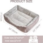 JOYELF Dog Bed Washable Calming Pet Bed, Anti Anxiety Cat Bed & Sofa, Cute Plush Pet Bed for Medium Dog and Cat - Medium Rectangle - Image 3