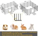 Pet Playpen, Small Animals Playpen with Door, Encrypted Metal Wire Rabbit Fence, Guinea Pigs Cages, Kitten Playpen, Indoor & Outdoor Yard Fence for Small Animals Black - Image 5