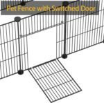 Pet Playpen, Small Animals Playpen with Door, Encrypted Metal Wire Rabbit Fence, Guinea Pigs Cages, Kitten Playpen, Indoor & Outdoor Yard Fence for Small Animals Black - Image 6