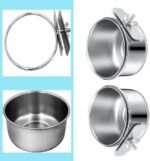 Bird Bowl Parrot Feeder,4 Pcs Stainless Steel Feeding Dish Cups,Detachable Stainless Steel Bird Food Bowls,for Chinchilla,Conure Budgies Parakeet,Small Animal - Image 4