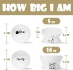 SWEEJAR Tilted Raised Cat Food and Water Bowl Set, Stress Free Elevated Cat Food Bowls, Protect Cat's Spine, Ceramic Pet Bowl Collection for Cats and Small Dogs, Set of 2 (Gray) - Image 6