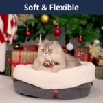 Self Warming Cat Bed, 17.7" x 13.7" Anti-Slip Soft Round Thermal Pet Cushion Bed for Kittens & Small Puppy, Gray - Image 5