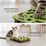 Cat Nail File Enrichment Box, Interactive Cat Toy Puzzle Toys for Indoor Cats, Cat Scratch Puzzle Enrichment Box (Green) - Image 3