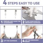 Dog Grooming Hammock Harness for Dogs & Cats with Pet Nail Clipper Trimmer - Cat Hanger Sling for Trimming Clipping Nails- Dog Hammock Restraint Bag for Small Medium Large Dog （ Grey XS） - Image 8