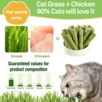 120g Freezed Dried Cat Grass Teething Stick, Cat Chew Stick for Teeth Cleaning and Hairball Removal, Cats Grass Treats Snacks - Image 3
