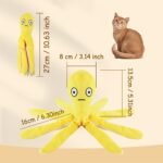 Andiker Catnip Toys for Cats, 10.63 in Octopus Plush Cat Toy with Catnip Crinkle Paper Interactive Cat Toys for Indoor Cats (Blue) - Image 3