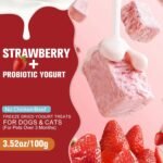Freeze Dried Yogurt Dog & Cat Treats, 100g (3.52oz) - Strawberry, Crunchy Natural Snacks for Cats & Dogs Over 3 Months Old, Supports Daily Feeding (S, Strawberry) - Image 3