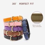 Padded Leather Dog Collar, Soft Breathable Adjustable Waterproof Dog Collar Leather with Durable Metal Buckle for Small Medium and Large Dogs, M, Brown - Image 6