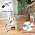3PCS Interactive Cat Rainbow Wand Toys, KABASI Colorful Cats String Toy Teaser Wand Sturdy Pole with Spring Balls for Kitten Cat Having Fun Exerciser Playing Indoor and Outdoor - Image 3