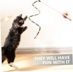 3PCS Interactive Cat Rainbow Wand Toys, KABASI Colorful Cats String Toy Teaser Wand Sturdy Pole with Spring Balls for Kitten Cat Having Fun Exerciser Playing Indoor and Outdoor - Image 8