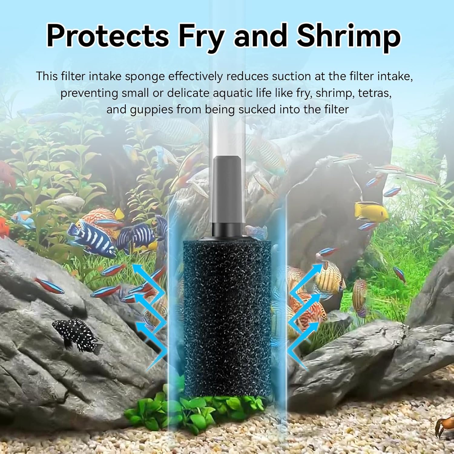 8 Pack Pre-Filter Sponge for Aquarium, Sponge Foam Roll Accessories for Aquarium Fish Tank, Aquarium Filter Media Strainer - Image 3