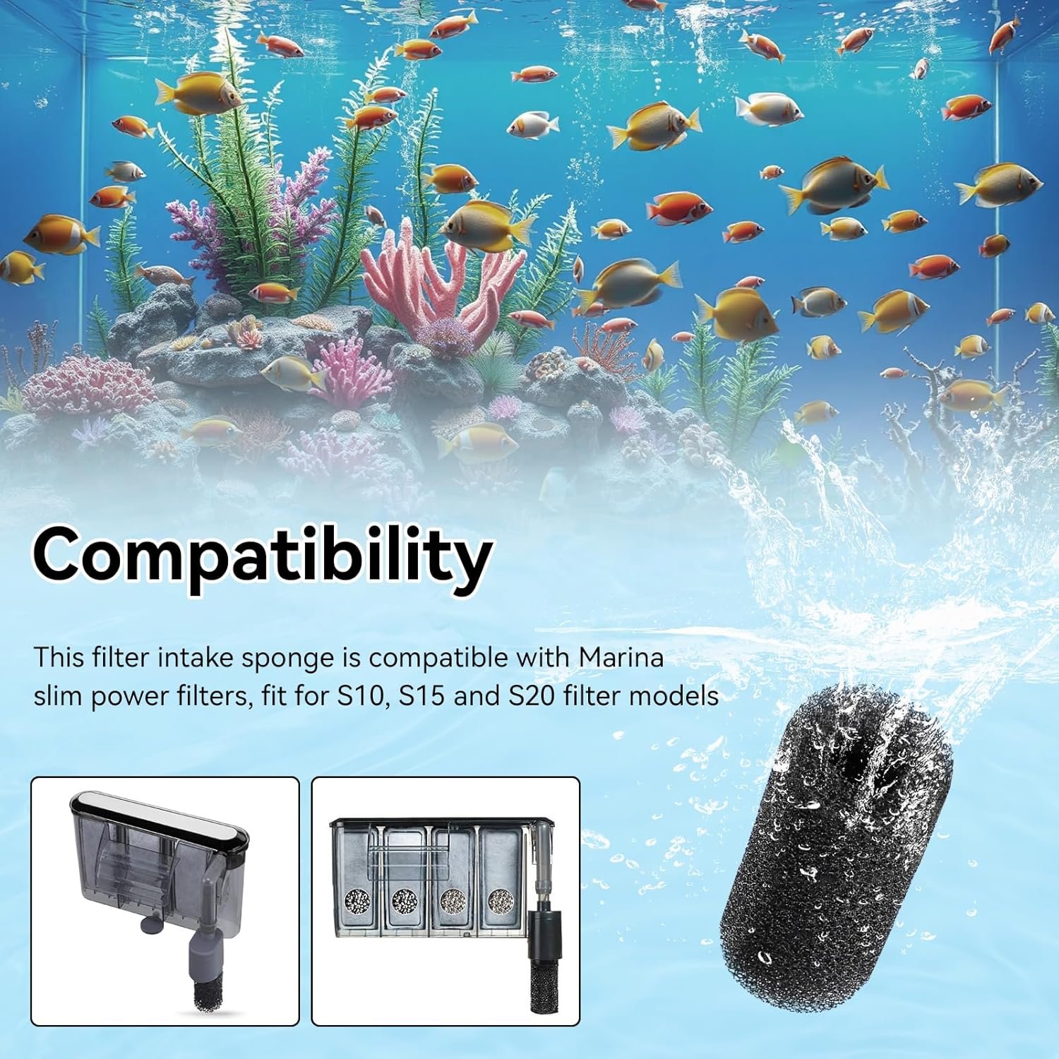 8 Pack Pre-Filter Sponge for Aquarium, Sponge Foam Roll Accessories for Aquarium Fish Tank, Aquarium Filter Media Strainer - Image 4