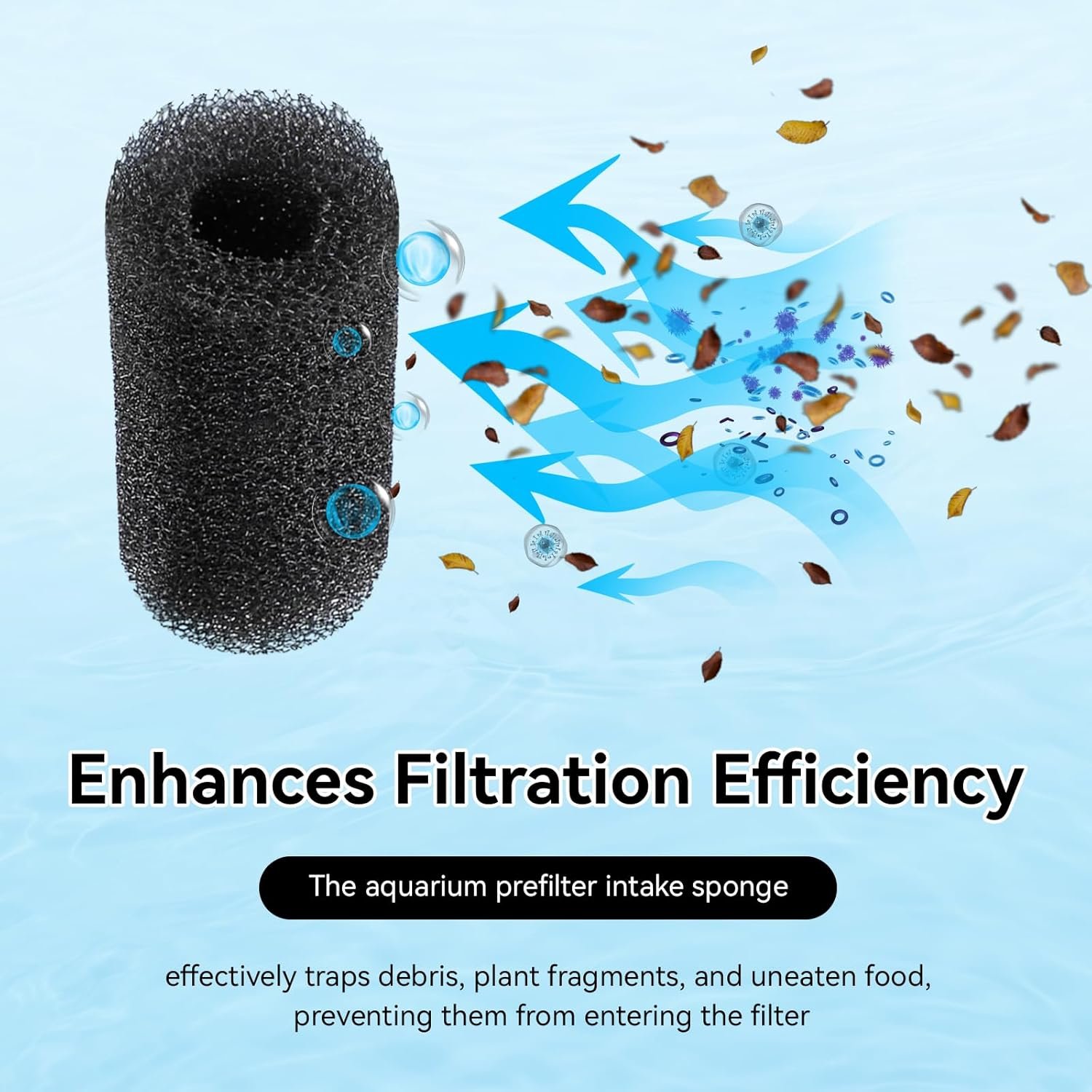 8 Pack Pre-Filter Sponge for Aquarium, Sponge Foam Roll Accessories for Aquarium Fish Tank, Aquarium Filter Media Strainer - Image 6