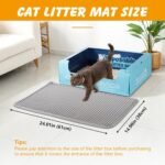 Cat Litter Mat, 24x15 Inch Double Layer Litters Box Mat, Waterproof Cat Mat for Litter Box(Gray) - Image 3