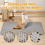 Cat Litter Mat, 24x15 Inch Double Layer Litters Box Mat, Waterproof Cat Mat for Litter Box(Gray) - Image 8
