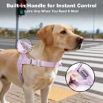 No Pull Dog Harness with Handle, Adjustable Soft Mesh Padded Reflective Walking Harness with Front Clip for Small Medium Large Dogs – Quick Fit No Escape for Training and Hiking (Purple, L) - Image 4