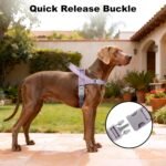 No Pull Dog Harness with Handle, Adjustable Soft Mesh Padded Reflective Walking Harness with Front Clip for Small Medium Large Dogs – Quick Fit No Escape for Training and Hiking (Purple, L) - Image 7