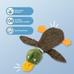 Best Pet Supplies 2-in-1 Fun Skin Stuffless Dog Squeak Toy, Medium, Wild Duck - Image 3