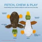 Best Pet Supplies 2-in-1 Fun Skin Stuffless Dog Squeak Toy, Medium, Wild Duck - Image 4