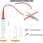 Newborn Puppy Kitten Small Animal Sterile Mucus Extractor Suction Catheter, Animal Puppy Kitten Tube Feeding Kit with 2Pcs 8 FR Red Feeding Tubes + 2X 20ml Syringes + Bulb Aspirator - Image 4
