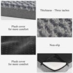 Sivomens Dog Bed, Dog Beds for Large Dogs Washable, Dog Crate Pads with Removable Cover & Faux Fur, Soft Plush Memory Foam Orthopedic Dogs Bed Mat, Supports Dogs Up to 55 Lbs, Deep Grey - Image 5