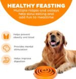Outward Hound Fun Feeder Slo Bowl, Large Slow Feeder Dog Bowl, 4 Cups, Orange - Image 3