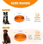 Outward Hound Fun Feeder Slo Bowl, Large Slow Feeder Dog Bowl, 4 Cups, Orange - Image 6