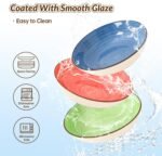 Colorful Ceramic Cat Bowls Set - Wide and Shallow Dishes for Food and Water - 6-Pack Cat Feeding Bowl Whisker-Friendly - Microwave and Dishwasher Safe - 5.7" x 1.3" - 5 oz - Image 4