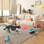 Automatic Cat Toy with 3 Anchors - Interactive Shape-Chasing Game for Indoor Cats, Mimics Real Mouse Sounds, 3 Speed Levels for Exercise & Boredom Relief, Durable Chew-Proof Design (Blue) - Image 6