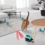 Automatic Cat Toy with 3 Anchors - Interactive Shape-Chasing Game for Indoor Cats, Mimics Real Mouse Sounds, 3 Speed Levels for Exercise & Boredom Relief, Durable Chew-Proof Design (Blue) - Image 7