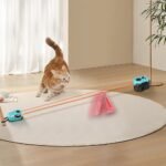 Automatic Cat Toy with 3 Anchors - Interactive Shape-Chasing Game for Indoor Cats, Mimics Real Mouse Sounds, 3 Speed Levels for Exercise & Boredom Relief, Durable Chew-Proof Design (Blue) - Image 8
