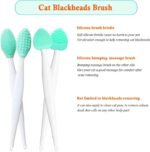 JGocot Cat Black Chin Cleaning Brush Black Seed Comb Acne Tool kit Soft Silicone Cat Grooming Scraper Exfoliating Double-Sided - Image 4