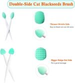JGocot Cat Black Chin Cleaning Brush Black Seed Comb Acne Tool kit Soft Silicone Cat Grooming Scraper Exfoliating Double-Sided - Image 5