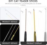 3Pcs Interactive Indoor Cat Teasers Wand Three-Section DIY Cat Wand Kit Household Random Color - Image 5