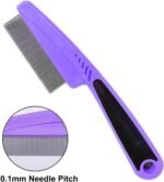 Yumflan Flea Comb with Rubber Handle, Flea and Tick Combs for Dogs & Cats, Fine Tooth Dog Comb for Grooming (Purple) - Image 3