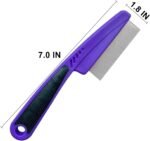 Yumflan Flea Comb with Rubber Handle, Flea and Tick Combs for Dogs & Cats, Fine Tooth Dog Comb for Grooming (Purple) - Image 4