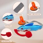 ETIAL Squeaky Dog Tug Toy, Interactive Shark Shape Tug of War Dog Pull Toy with Suction Cup to Keep Them Busy, Durable Dog Rope Toys for Small Medium Dogs Indoor or Outdoor Play - Image 5