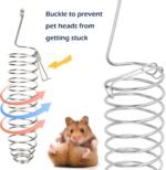 2PCS Rat Enrichment Foraging Toys, Stainless Steel Vegetable Skewer Foraging Hanging Feed Tool for Hamster Rodents Bird Parrots, Fancy Mice Cage Accessories Puzzle Toy Slow Feeder - Image 3