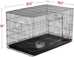 YAHEETECH 30-inch Rectangle Stackable Breeding Flight Parakeet Bird Cage for Finches Budgies Cockatiels Conures Lovebirds Canaries Parrots w/Slide-Out Tray, Black - Image 4