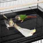 YAHEETECH 30-inch Rectangle Stackable Breeding Flight Parakeet Bird Cage for Finches Budgies Cockatiels Conures Lovebirds Canaries Parrots w/Slide-Out Tray, Black - Image 6
