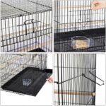 YAHEETECH 30-inch Rectangle Stackable Breeding Flight Parakeet Bird Cage for Finches Budgies Cockatiels Conures Lovebirds Canaries Parrots w/Slide-Out Tray, Black - Image 8
