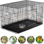 YAHEETECH 30-inch Rectangle Stackable Breeding Flight Parakeet Bird Cage for Finches Budgies Cockatiels Conures Lovebirds Canaries Parrots w/Slide-Out Tray, Black - Image 9
