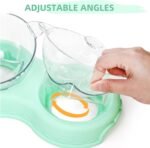 Triple Cats Bowls, Cat Food Water Bowl with Mat and Scoop, 15° Tilted Raised Cat Bowl Dishes with Automatic Water Bottle, Pet Feeding Bowls for Cats, Small Dogs, Wet, Dry Food - Image 4