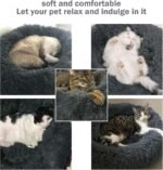Calming Dog and Cat Bed Donut - 19.7'' Dog Bed Small, Fluffy Cat Anti Anxiety Beds for Indoor Cats, Washable Pet Bed with Non-Skid Bottom for Dogs and Cats, Dark Grey M(19.7in/50cm) - Image 5