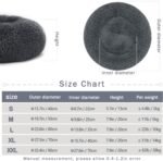 Calming Dog and Cat Bed Donut - 19.7'' Dog Bed Small, Fluffy Cat Anti Anxiety Beds for Indoor Cats, Washable Pet Bed with Non-Skid Bottom for Dogs and Cats, Dark Grey M(19.7in/50cm) - Image 6