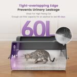 XXL Stainless Steel Cat Litter Box with High Sided, 28" L x 20.5" W x 14" H Extra Large Litter Box for Big Cats and Multiple Cats, Cat Litter Pan with Anti-Urine Leakage (Grey, XXX-Large) - Image 4