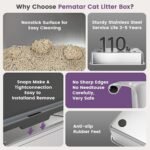 XXL Stainless Steel Cat Litter Box with High Sided, 28" L x 20.5" W x 14" H Extra Large Litter Box for Big Cats and Multiple Cats, Cat Litter Pan with Anti-Urine Leakage (Grey, XXX-Large) - Image 7