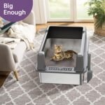 XXL Stainless Steel Cat Litter Box with High Sided, 28" L x 20.5" W x 14" H Extra Large Litter Box for Big Cats and Multiple Cats, Cat Litter Pan with Anti-Urine Leakage (Grey, XXX-Large) - Image 8